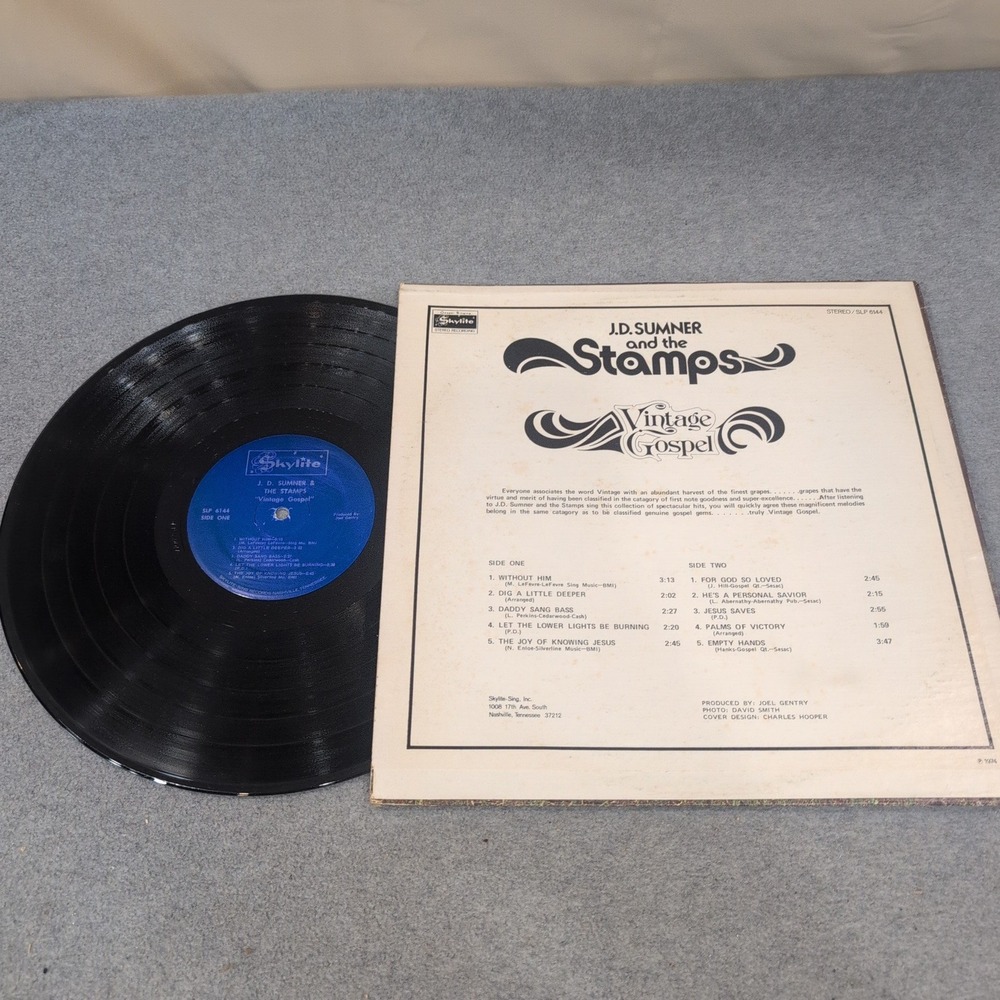 J.D. Sumner and the Stamps Vintage Gospel Vinyl LP Record Skylite SLP 6144 - Picture 2 of 2
